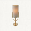 Fabio Table Lamp in Satin Brass with Natural Linen Shade