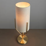 Fabio Table Lamp in Satin Brass with Natural Linen Shade