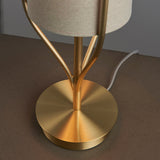 Fabio Table Lamp in Satin Brass with Natural Linen Shade