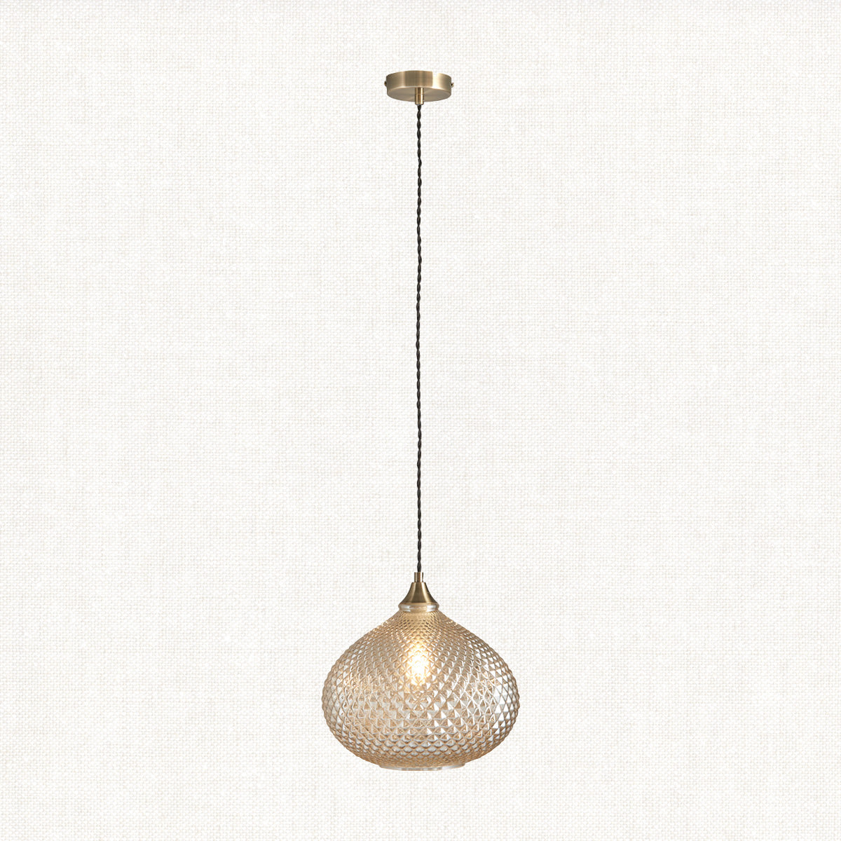 Lottie Champagne Glass Pendant in Antique Brass