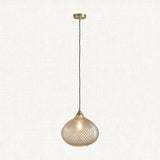 Lottie Champagne Glass Pendant in Antique Brass