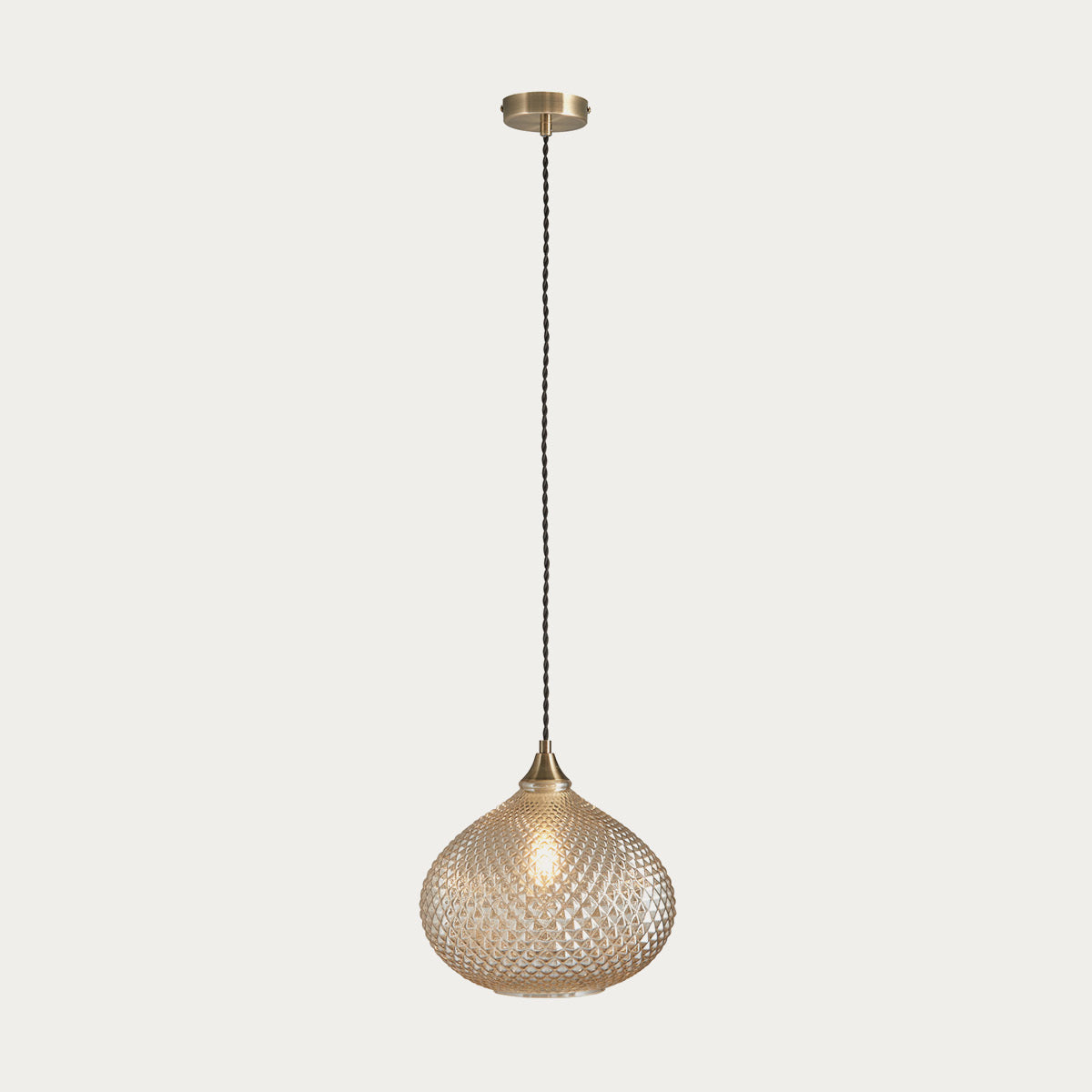 Lottie Champagne Glass Pendant in Antique Brass