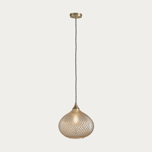Lottie Champagne Glass Pendant in Antique Brass