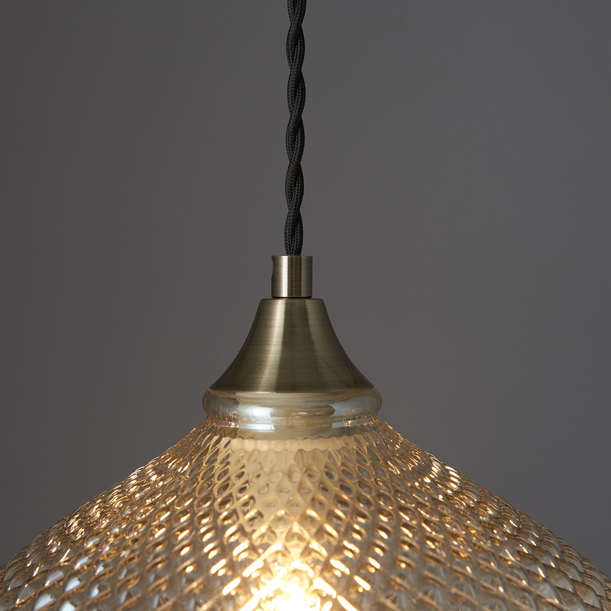 Lottie Champagne Glass Pendant in Antique Brass