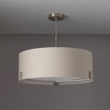 Satin nickel plate & grey fabric