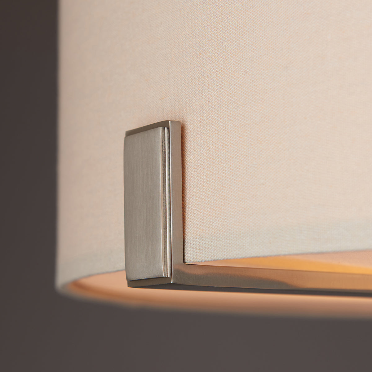 Satin nickel plate & grey fabric