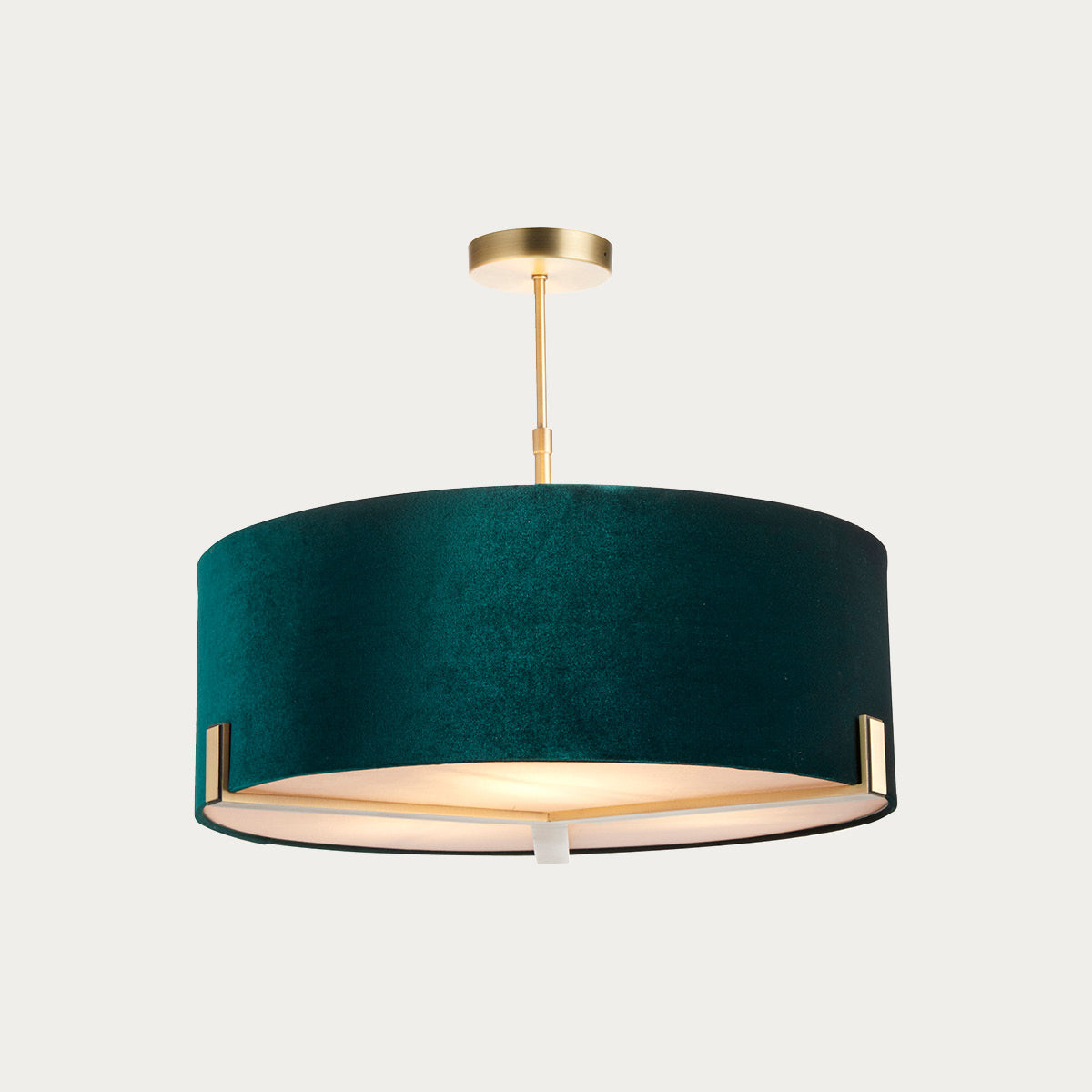 Matt antique brass plate & green velvet