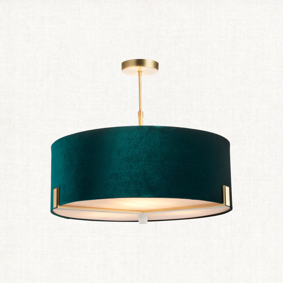 Matt antique brass plate & green velvet