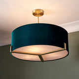 Matt antique brass plate & green velvet