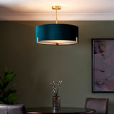 Matt antique brass plate & green velvet