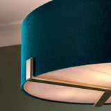 Matt antique brass plate & green velvet