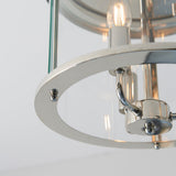 Lincoln Clear Glass Flush Light in Bright Nickel