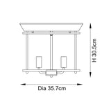 Lincoln Clear Glass Flush Light in Bright Nickel