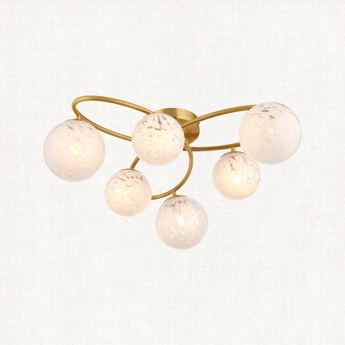 Satin brass plate 6 Light