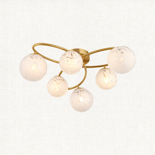 Satin brass plate 6 Light
