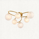 Satin brass plate 6 Light
