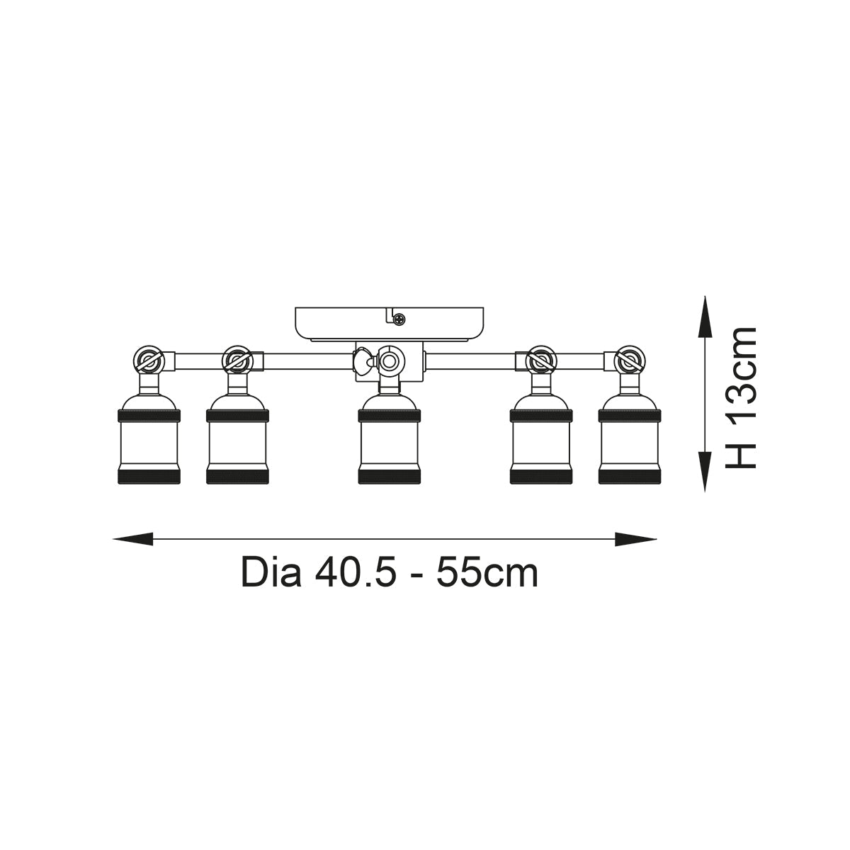 Brass 5 Light