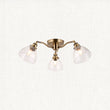 Marlowe Clear Glass Three Light Semi Flush Light in Antique Brass