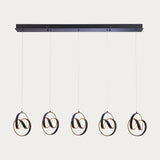 Flair Five Light Pendant in Textured Black