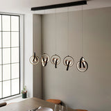 Flair Five Light Pendant in Textured Black