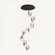 Flair Eight Light Pendant in Textured Black