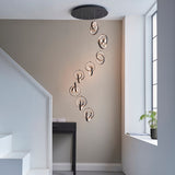 Flair Eight Light Pendant in Textured Black