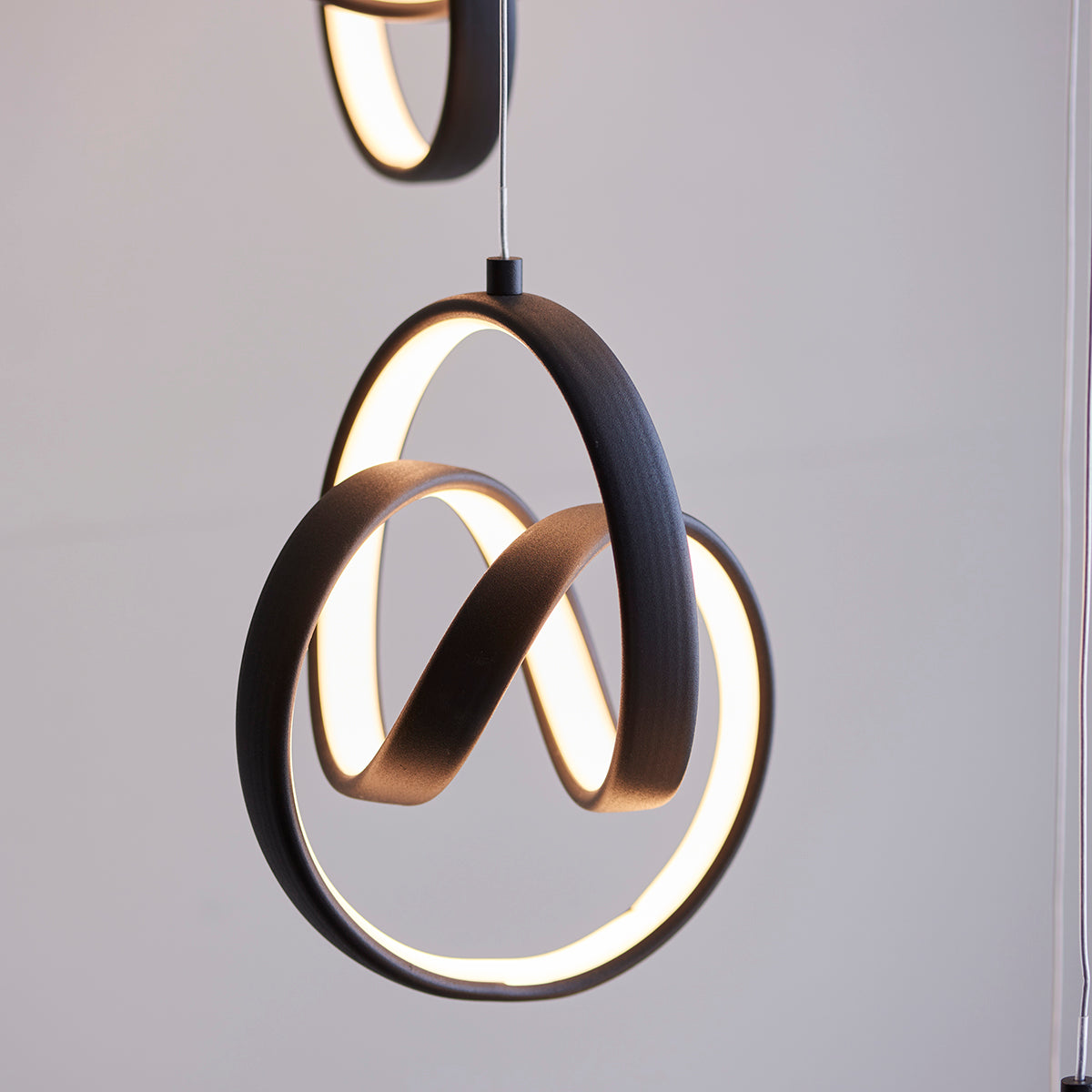 Flair Eight Light Pendant in Textured Black
