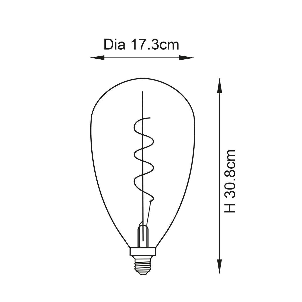 Double-Helix Smoked Glass Decorative Bulb