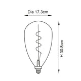 Double-Helix Smoked Glass Decorative Bulb