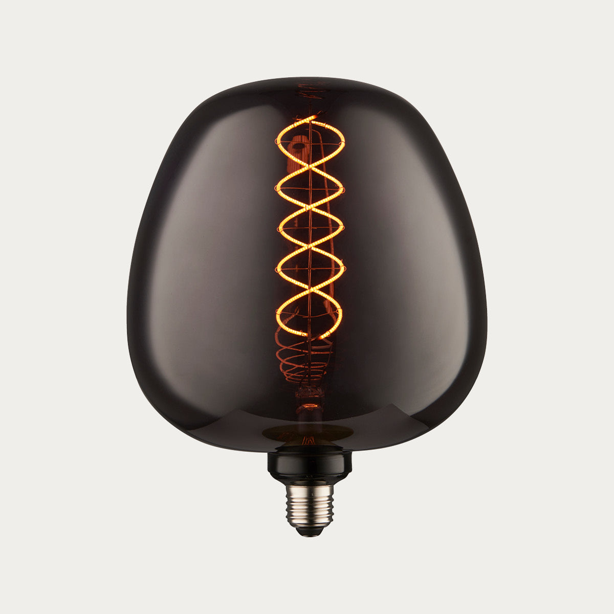 Double-Helix Round Smoked Glass Decorative Bulb