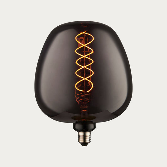 Double-Helix Round Smoked Glass Decorative Bulb