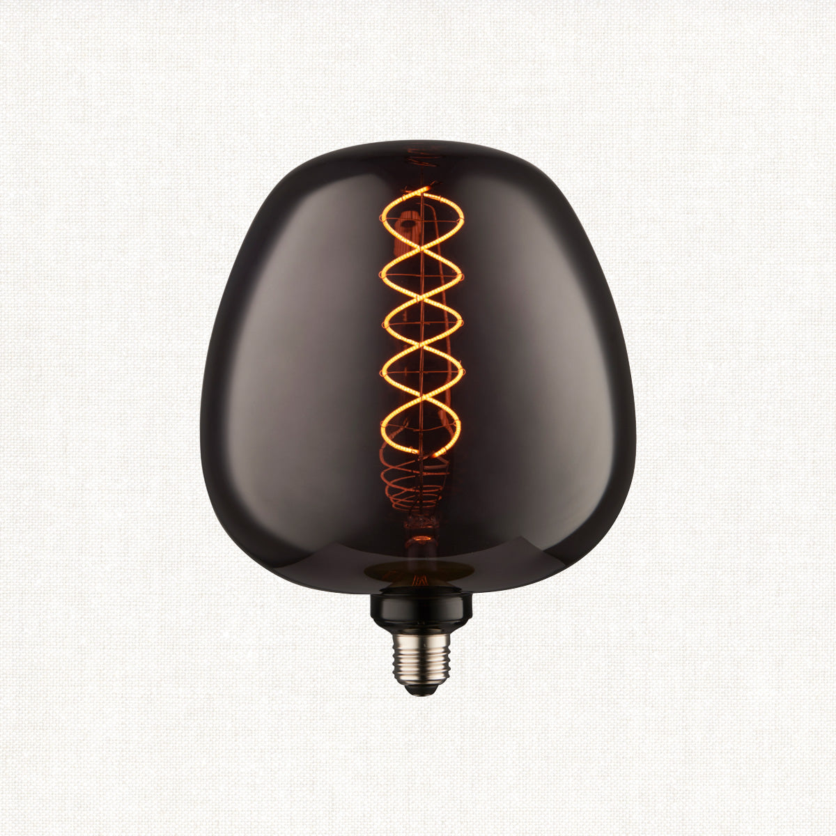 Double-Helix Round Smoked Glass Decorative Bulb