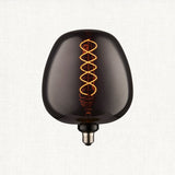 Double-Helix Round Smoked Glass Decorative Bulb