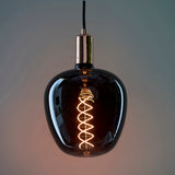 Double-Helix Round Smoked Glass Decorative Bulb