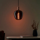 Double-Helix Round Smoked Glass Decorative Bulb