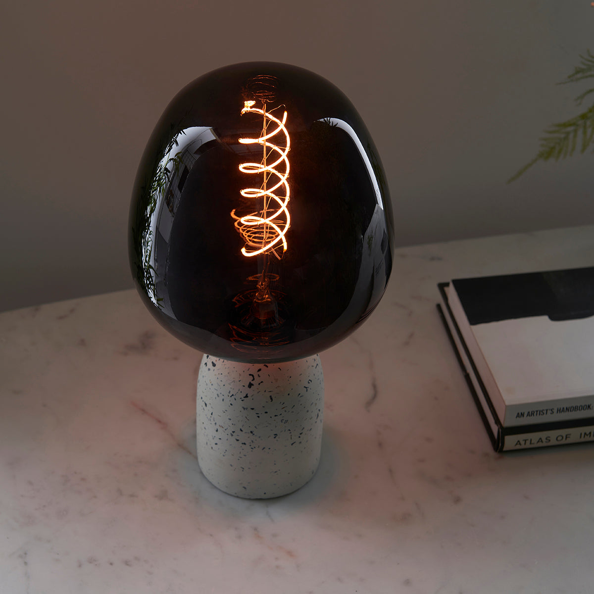Double-Helix Round Smoked Glass Decorative Bulb