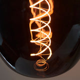 Double-Helix Round Smoked Glass Decorative Bulb