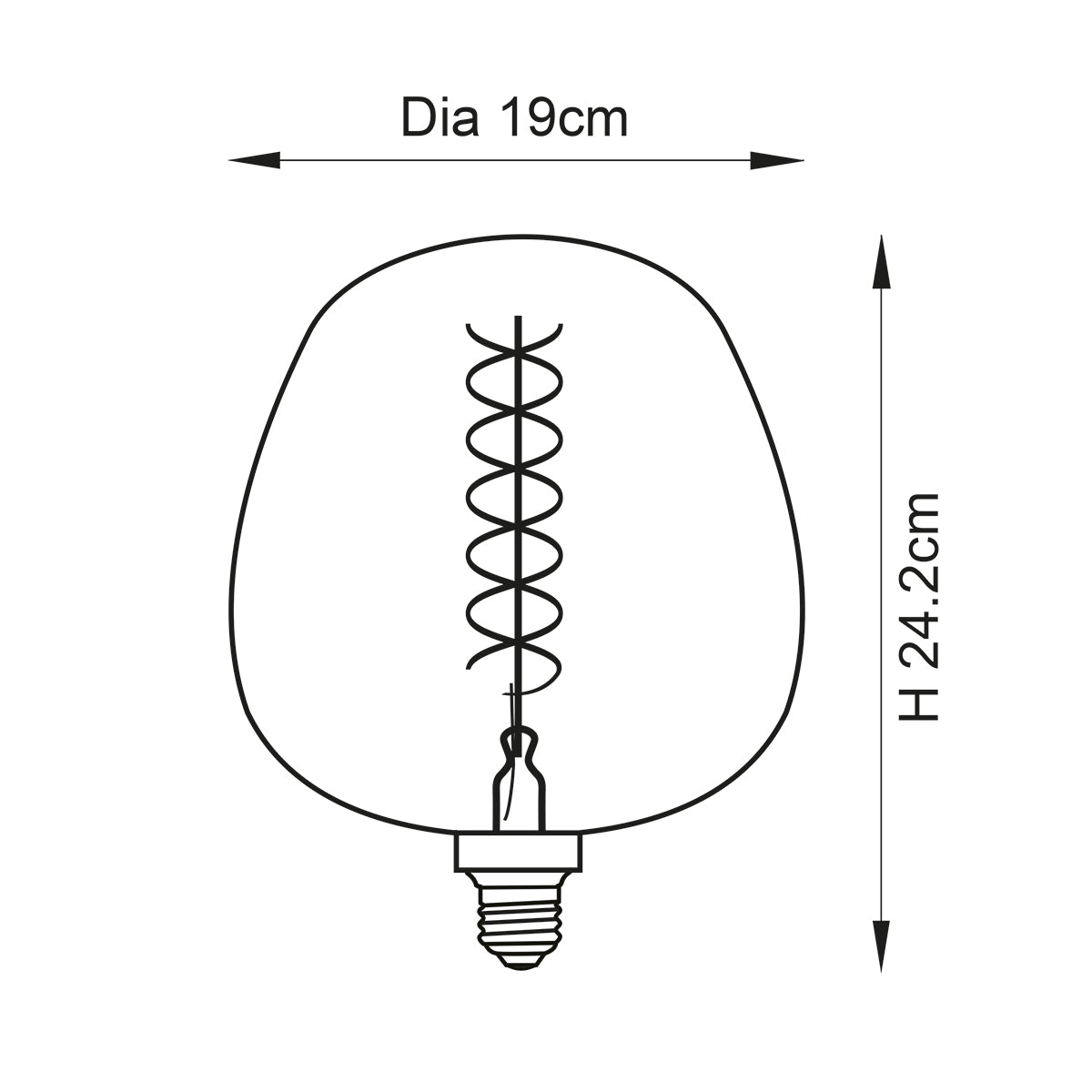 Double-Helix Round Smoked Glass Decorative Bulb