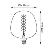 Double-Helix Round Smoked Glass Decorative Bulb