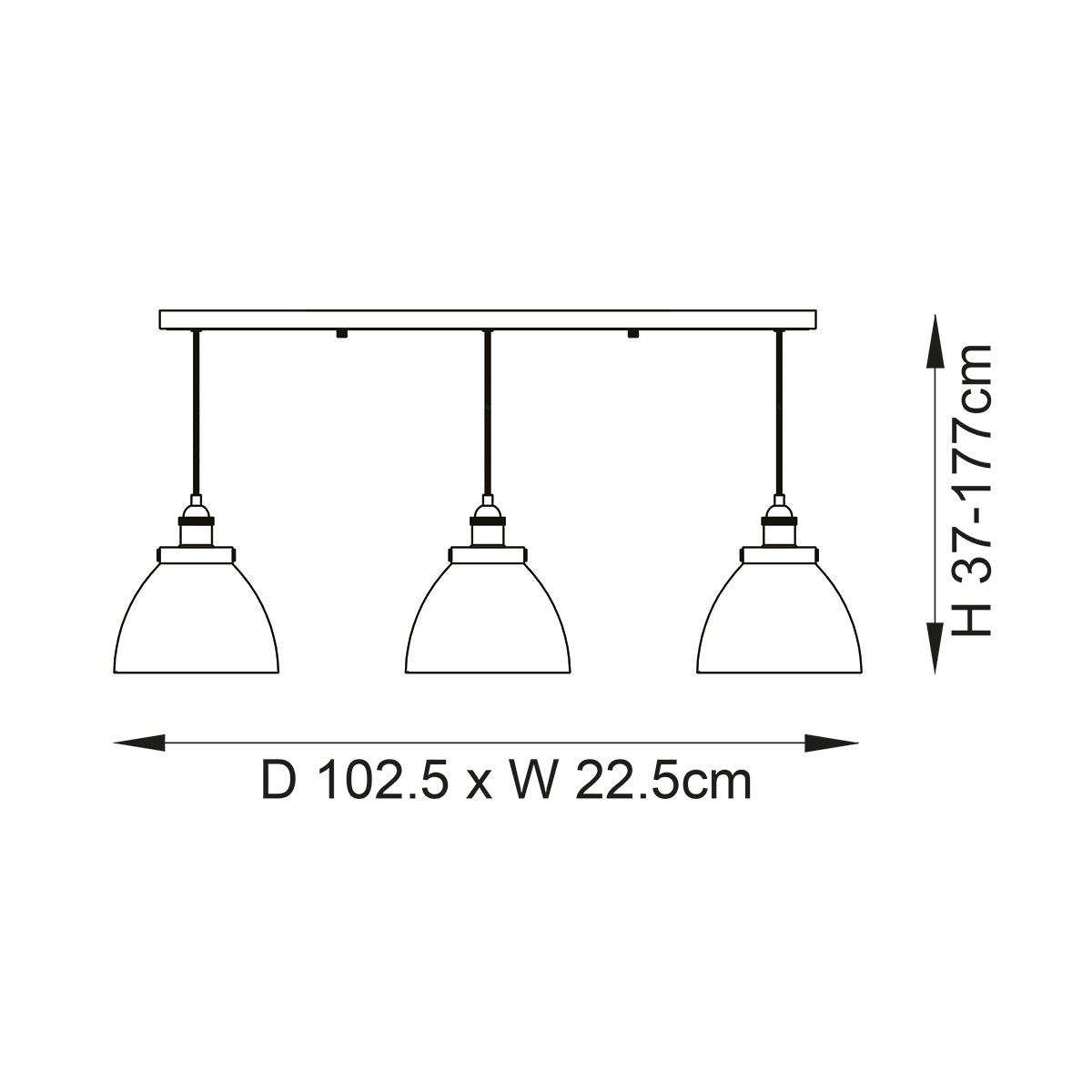 Marlowe Clear Glass Three Light Pendant in Antique Brass