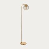 Ripple Champagne Lustre Floor Lamp in Satin Brass