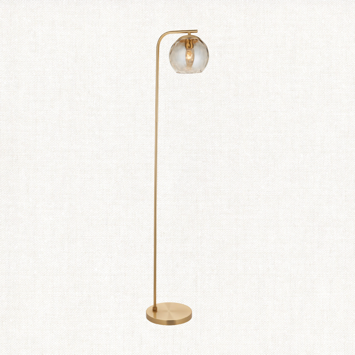 Ripple Champagne Lustre Floor Lamp in Satin Brass
