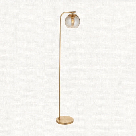 Ripple Champagne Lustre Floor Lamp in Satin Brass