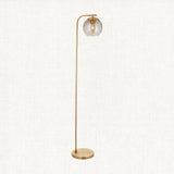 Ripple Champagne Lustre Floor Lamp in Satin Brass