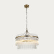 Seraphina Clear Glass Five Light Pendant in Antique Brass