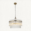 Seraphina Clear Glass Five Light Pendant in Antique Brass