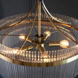 Seraphina Clear Glass Five Light Pendant in Antique Brass