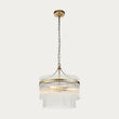 Seraphina Clear Glass Three Light Pendant in Antique Brass