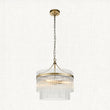 Seraphina Clear Glass Three Light Pendant in Antique Brass