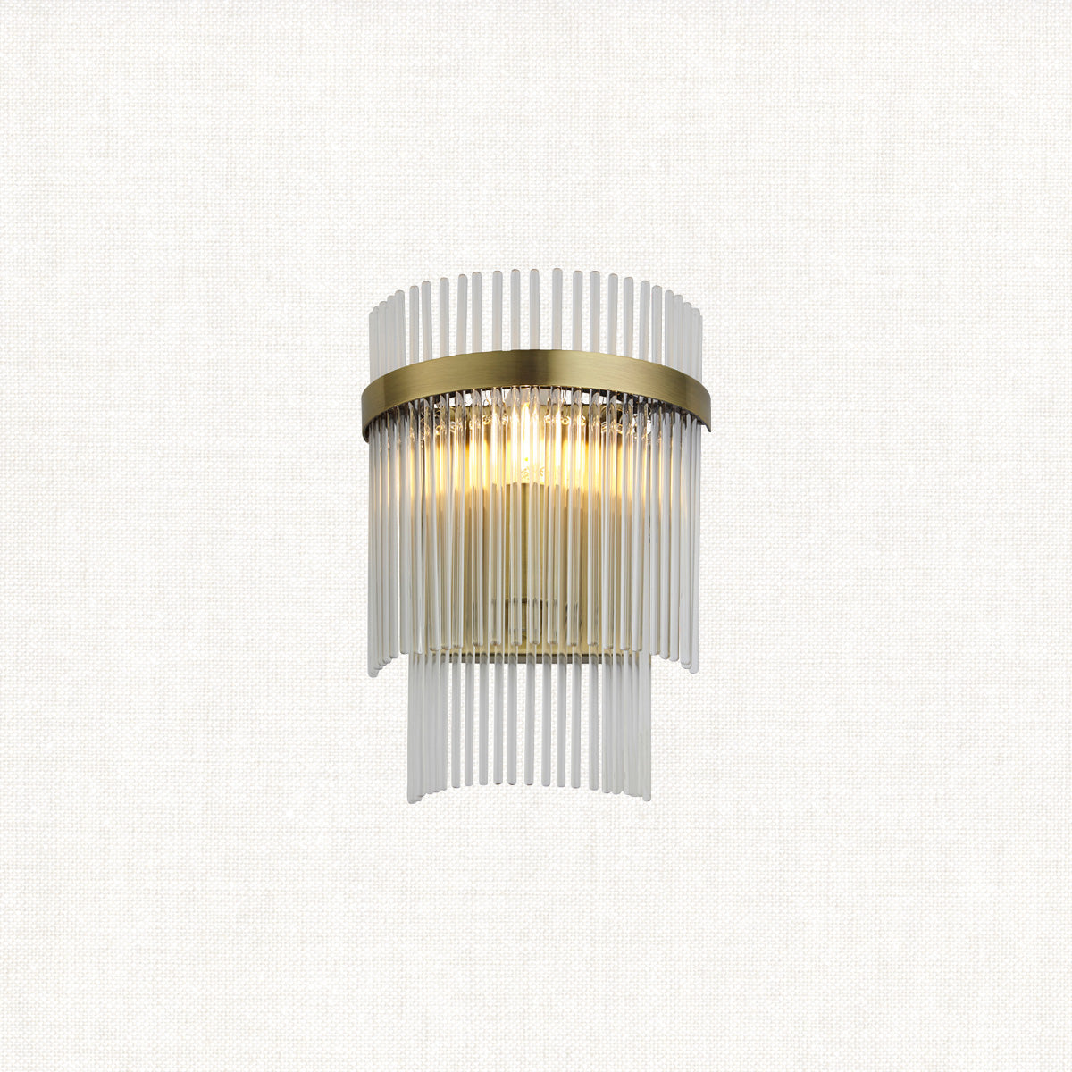 Seraphina Clear Glass Wall Light in Antique Brass